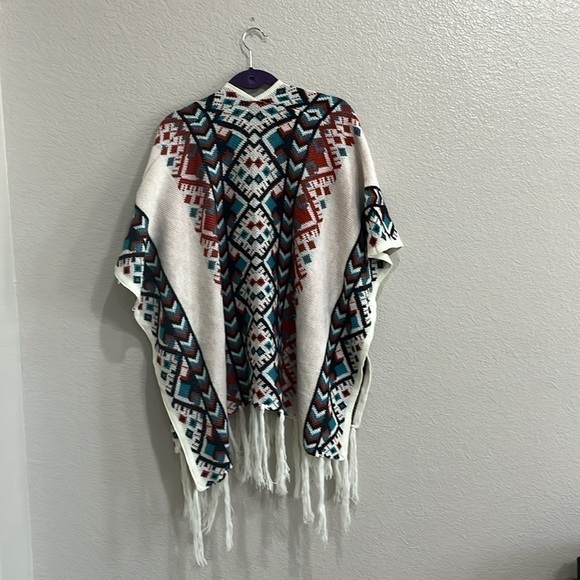 Southern Stitch ETHNIC STYLED KNITTED CARDIGAN SWEATER | HIPPIE PONCHO One SIZE - Picture 5 of 9